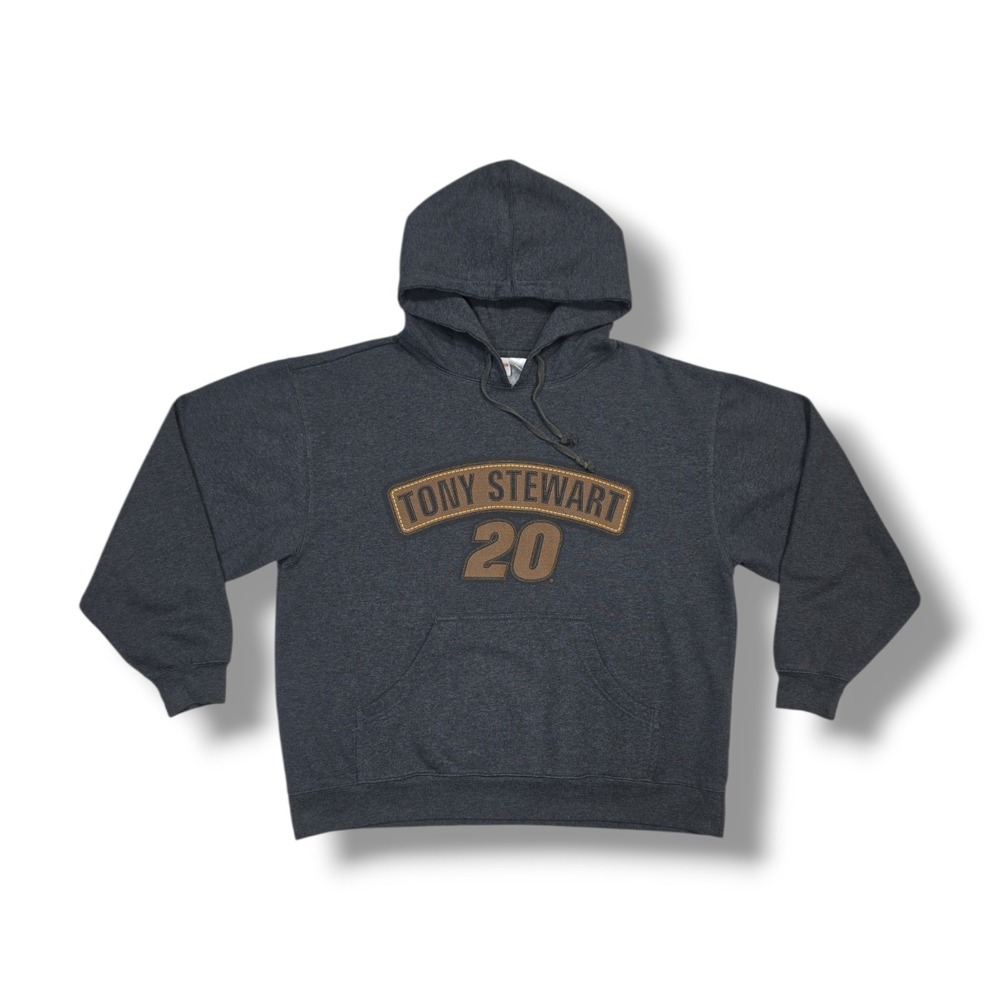 Tony Stewart #20 Gray Winners Circle NASCAR‎ Pullover Hoodie Men's XL